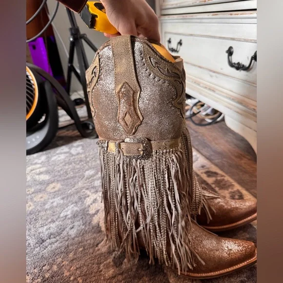 Corral NWT Corral Shimmering Crystal Fringe Western Boots - Picture 5 of 11